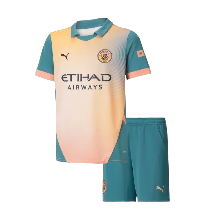 Manchester City Fourth Away Soccer Jersey Kit 2024/25 Kids(Jersey+Shorts)- UCL - gojersey