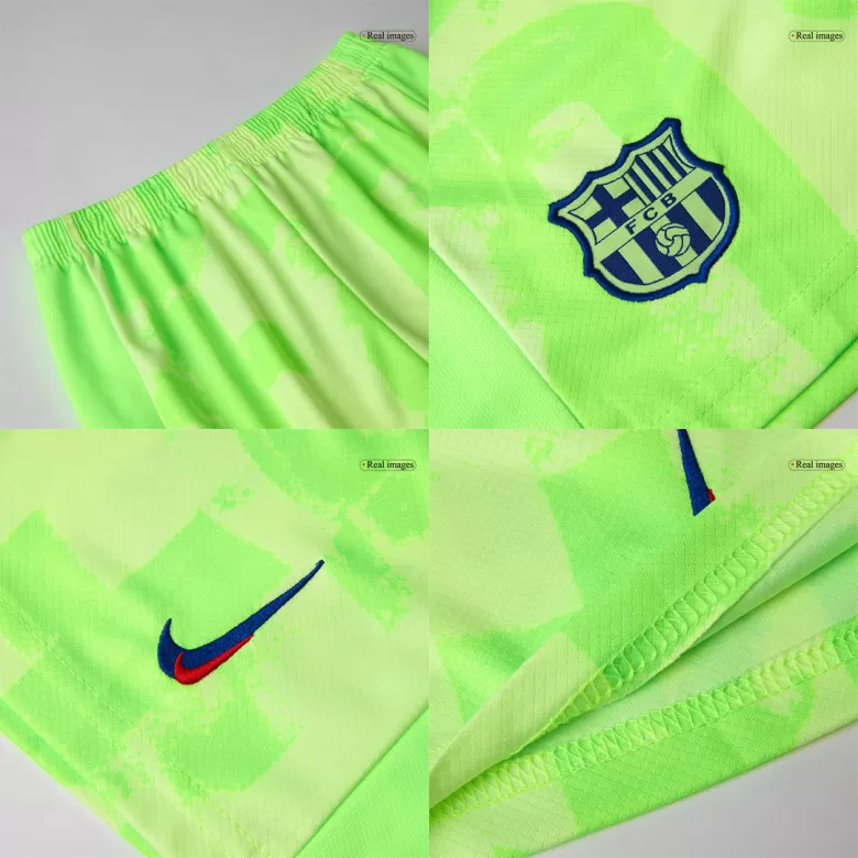 Barcelona Third Away Soccer Jersey Kit 2024/25 Kids(Jersey+Shorts+Socks) - UCL (Spotify Logo Without Text) - gojersey