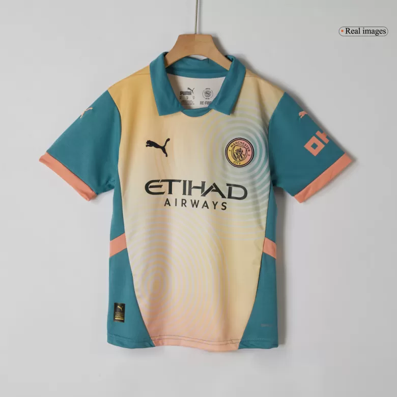 Manchester City Fourth Away Soccer Jersey Kit 2024/25 Kids(Jersey+Shorts)- Definitely City (UCL) - gojersey