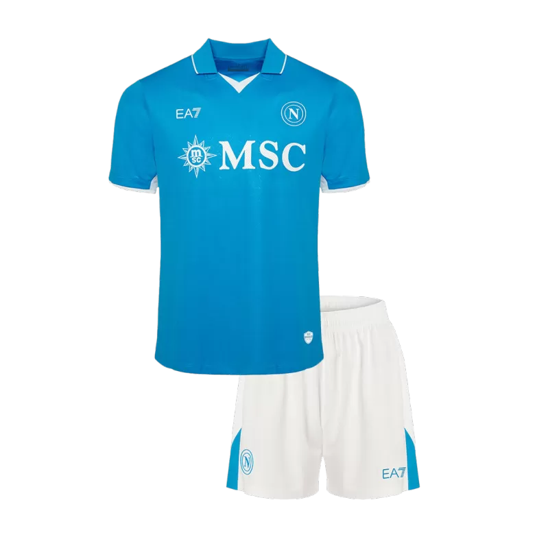 Napoli Home Soccer Jersey Kit 2024/25 Kids(Jersey+Shorts) - gojersey