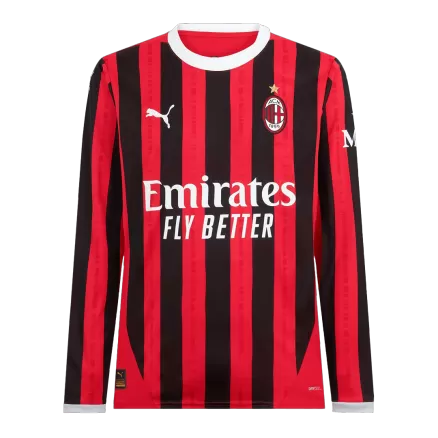 AC Milan Long Sleeve Home Soccer Jersey 2024/25 - gojersey