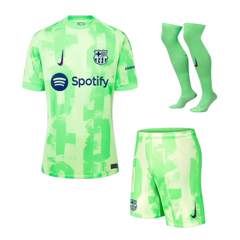 Barcelona Third Away Soccer Jersey Kit 2024/25 (Jersey+Shorts+Socks) - UCL - gojersey