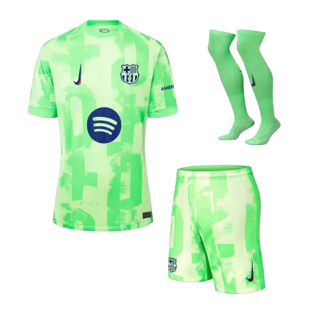 Barcelona Third Away Soccer Jersey Kit 2024/25 (Jersey+Shorts+Socks) - UCL (Spotify Logo Without Text) - gojersey