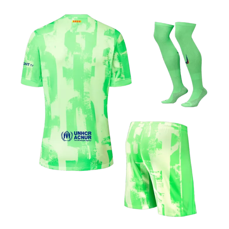 Barcelona Third Away Soccer Jersey Kit 2024/25 (Jersey+Shorts+Socks) - UCL (Spotify Logo Without Text) - gojersey