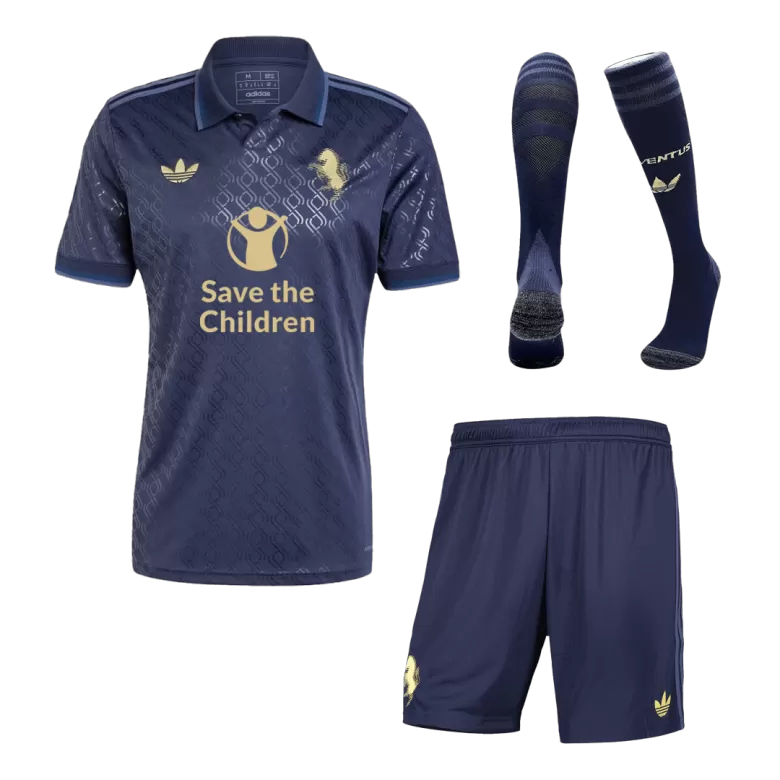 Juventus Third Away Soccer Jersey Kit 2024/25 (Jersey+Shorts+Socks) - Save The Children Sponsor - gojersey