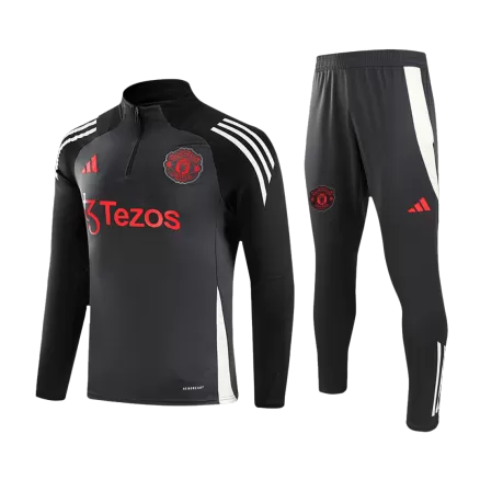 Kid's Manchester United Zipper Sweatshirt Kit(Top+Pants) 2024/25 - gojersey