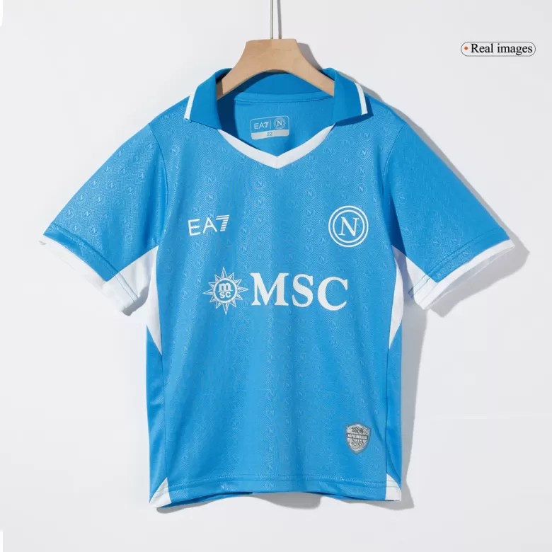 Napoli Home Soccer Jersey Kit 2024/25 Kids(Jersey+Shorts) - gojersey