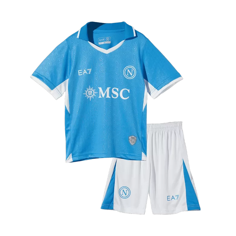 Napoli Home Soccer Jersey Kit 2024/25 Kids(Jersey+Shorts) - gojersey