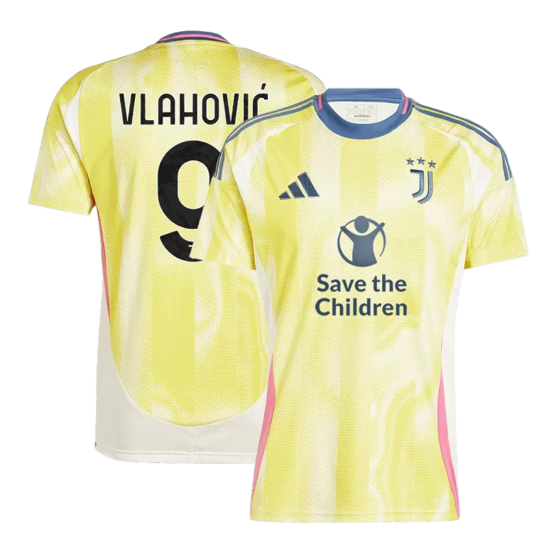 Juventus VLAHOVIĆ #9 Away Soccer Jersey 2024/25 - Save The Children Sponsor  - gojersey