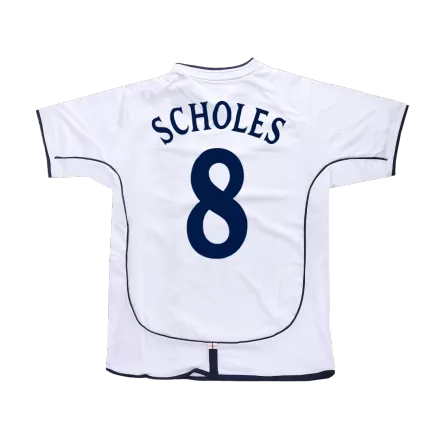 England SCHOLES #8 Home Soccer Jersey Retro 2002 - gojersey