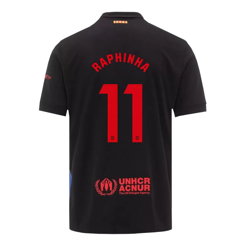 Barcelona RAPHINHA #11 Away Jersey 2024/25 -（Spotify Logo Without Text） - gojersey