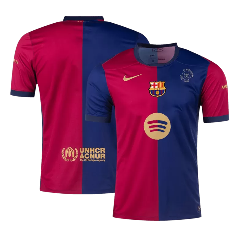 Barcelona Home Jersey 2024/25 - 125th Anniversary(Spotify Logo Without Text) - gojersey