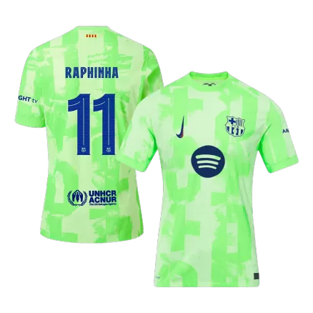 Barcelona RAPHINHA #11 Third Away Soccer Jersey Authentic 2024/25 - UCL（Spotify Logo Without Text） - gojersey