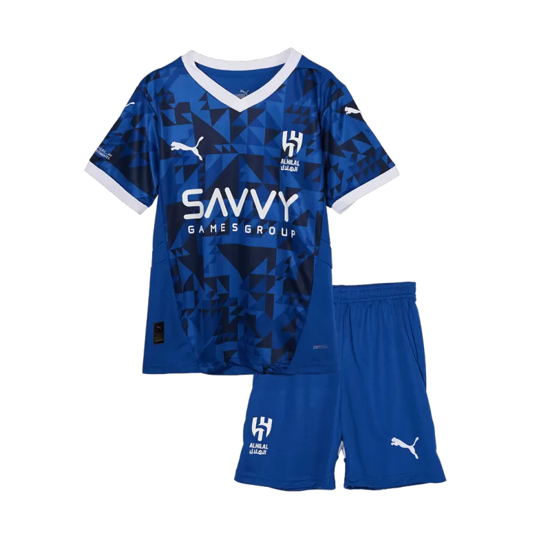 Al Hilal SFC Home Soccer Jersey Kit 2024/25 Kids(Jersey+Shorts) - gojersey