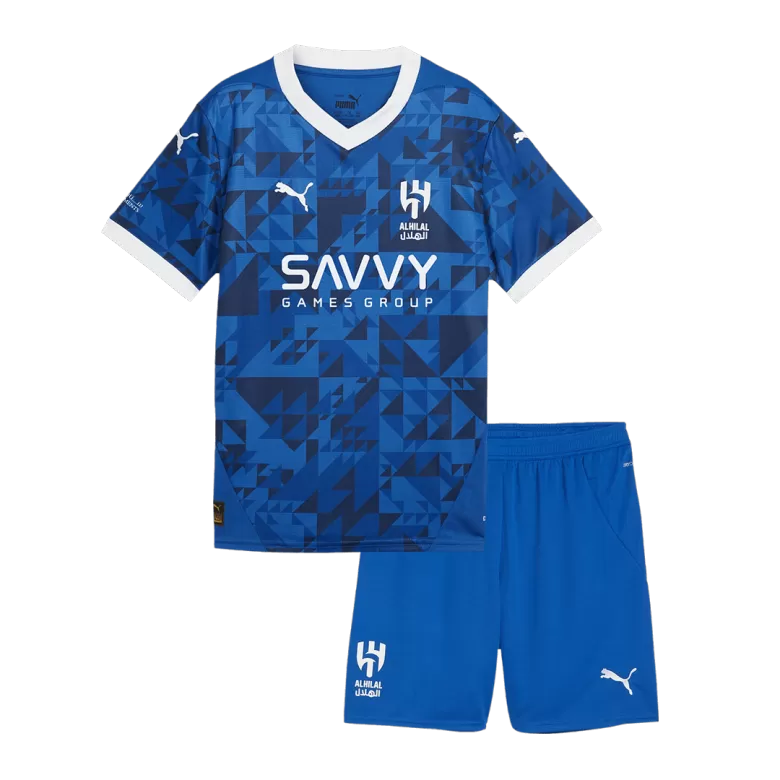 Al Hilal SFC Home Soccer Jersey Kit 2024/25 Kids(Jersey+Shorts) - gojersey