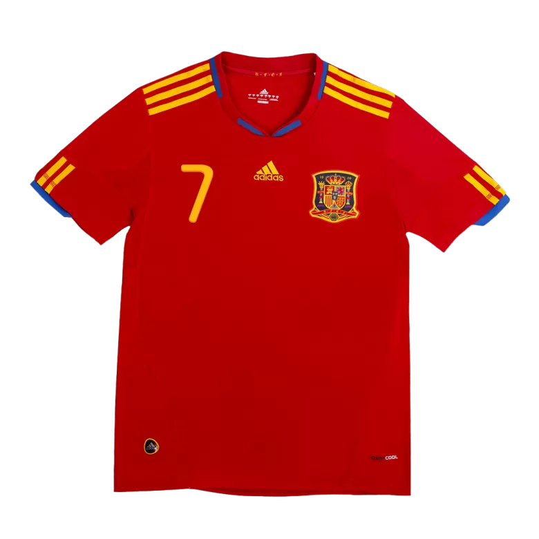 Spain DAVID VILLA #7 Home Soccer Jersey Retro 2010 - gojersey