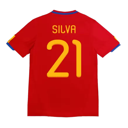 Spain SILVA #21 Home Soccer Jersey Retro 2010 - gojersey