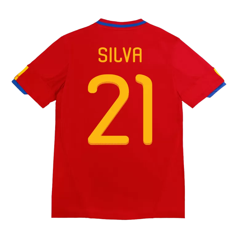 Spain SILVA #21 Home Soccer Jersey Retro 2010 - gojersey