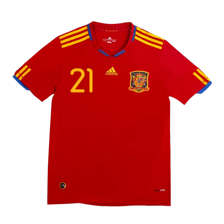 Spain SILVA #21 Home Soccer Jersey Retro 2010 - gojersey