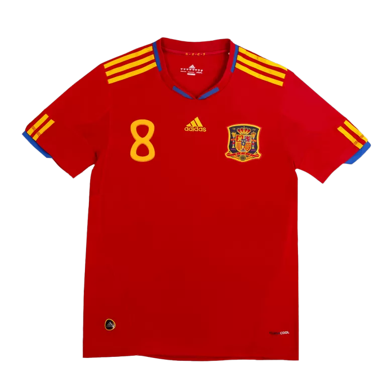 Spain XAVI #8 Home Soccer Jersey Retro 2010 - gojersey