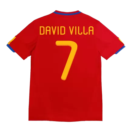 Spain DAVID VILLA #7 Home Soccer Jersey Retro 2010 - gojersey