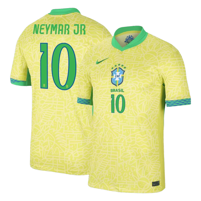 Brazil NEYMAR JR #10 Home Soccer Jersey 2024 - gojersey