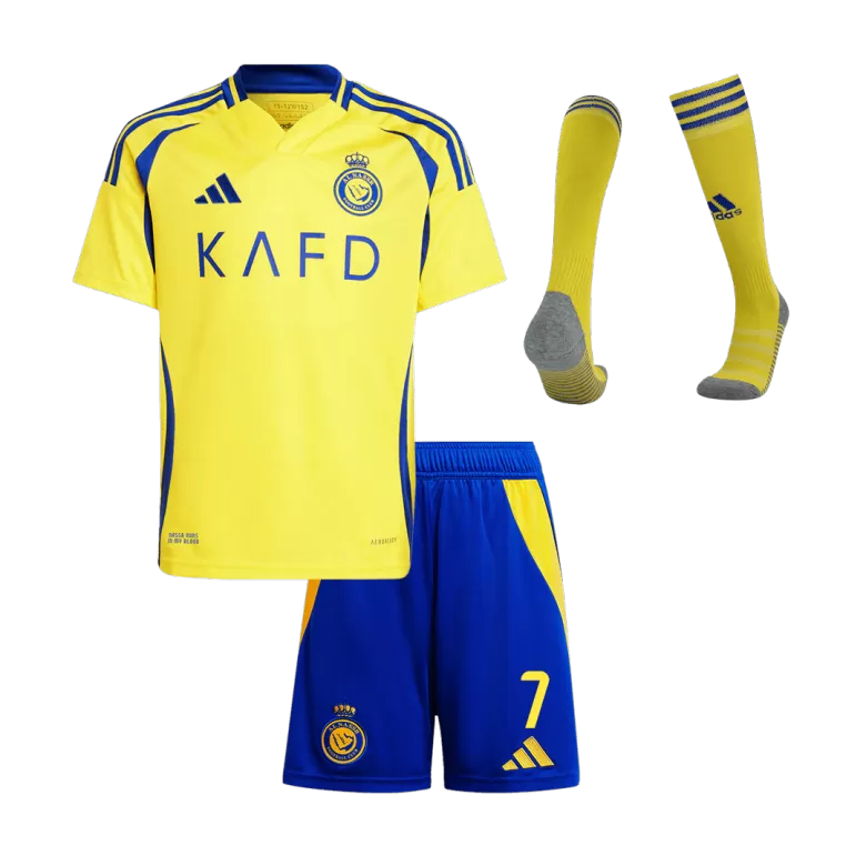 Al Nassr RONALDO #7 Home Soccer Jersey Kit 2024/25 Kids(Jersey+Shorts+Socks) - gojersey