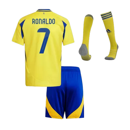 Al Nassr RONALDO #7 Home Soccer Jersey Kit 2024/25 Kids(Jersey+Shorts+Socks) - ACL - gojersey