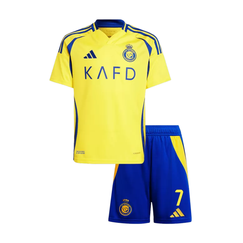 Al Nassr RONALDO #7 Home Soccer Jersey Kit 2024/25 Kids(Jersey+Shorts) - gojersey