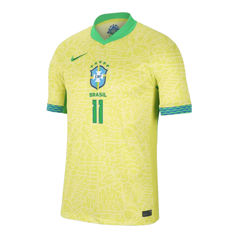 Brazil RAPHINHA #11 Home Soccer Jersey Copa America 2024 - gojersey