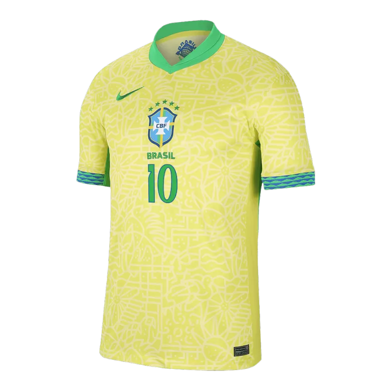 Brazil NEYMAR JR #10 Home Soccer Jersey 2024 - gojersey