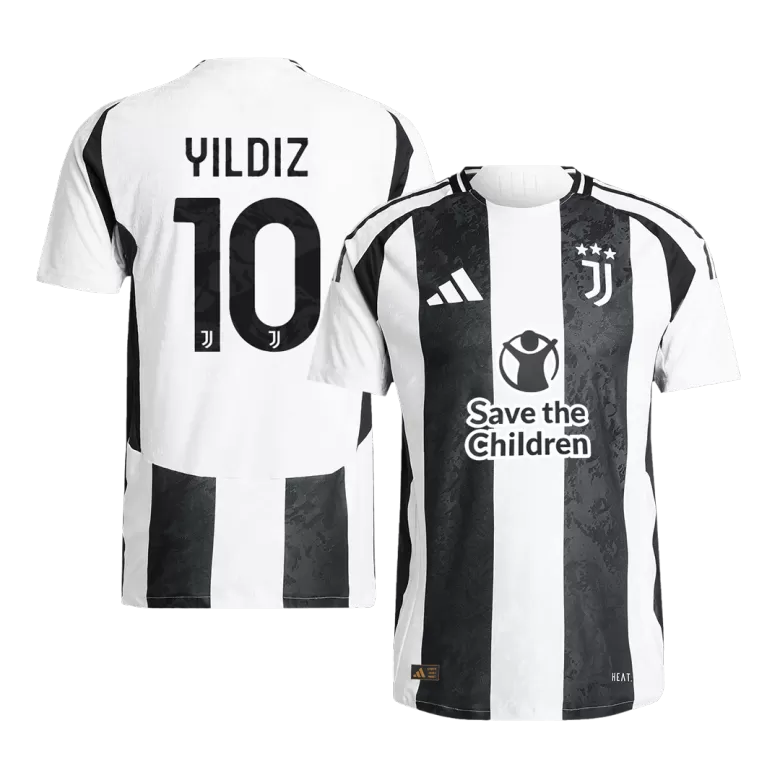 Juventus YILDIZ #10 Home Soccer Jersey Authentic 2024/25- Save The Children Sponsor - gojersey