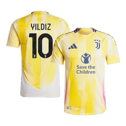 Juventus YILDIZ #10 Away Soccer Jersey Authentic 2024/25- Save The Children Sponsor - gojersey