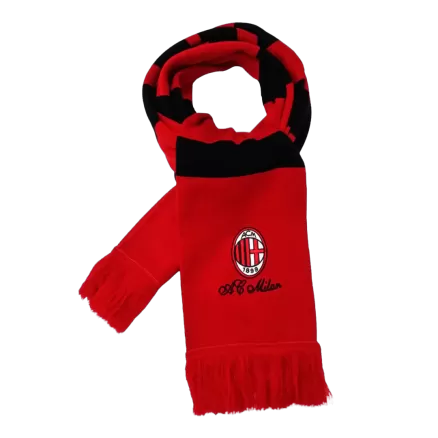 AC Milan Soccer knitting Scarf Red Red&Black - gojersey