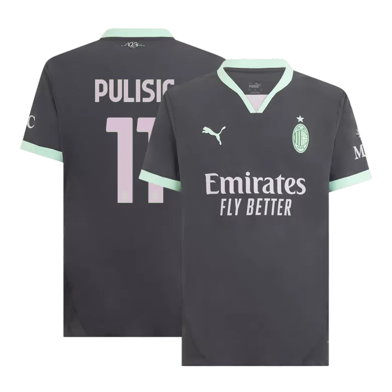 AC Milan PULISIC #11 Third Away Soccer Jersey Authentic 2024/25 - gojersey