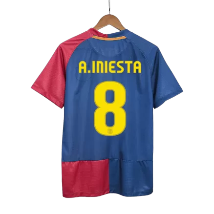 Barcelona A.INIESTA #8 Home Soccer Jersey Retro 2008/09 - gojersey