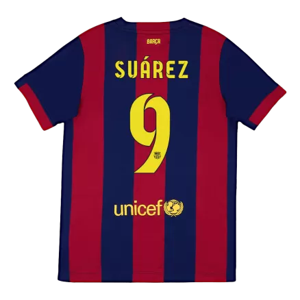 Barcelona SUÁREZ #9 Home Soccer Jersey Retro 2014/15 - gojersey