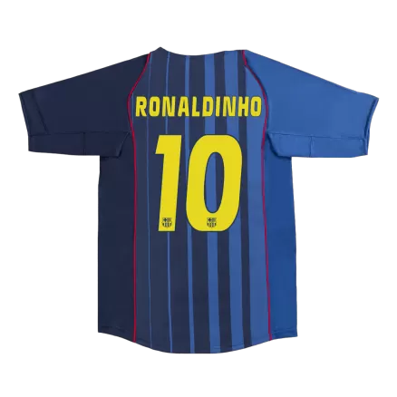 Barcelona RONALDINHO #10 Away Soccer Jersey Retro 2004/05 - gojersey