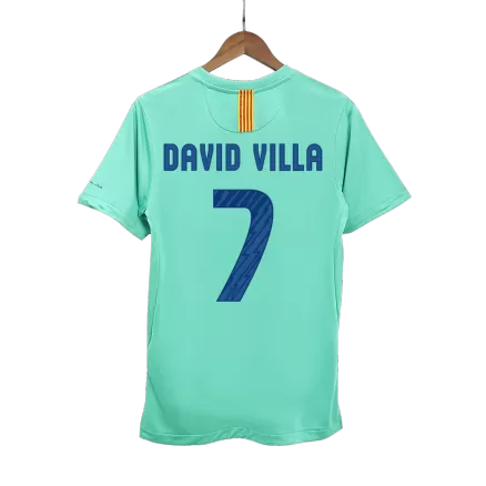 Barcelona DAVID VILLA #7 Away Soccer Jersey Retro 2010/11 - gojersey