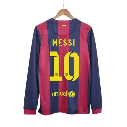 Barcelona MESSI #10 Home Soccer Jersey Retro 2014/15 - Long Sleeve - gojersey