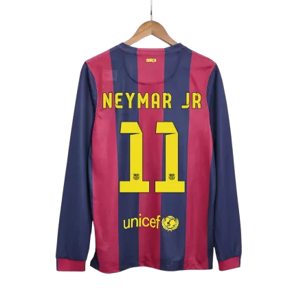 Barcelona NEYMAR JR #11 Home Soccer Jersey Retro 2014/15 - Long Sleeve - gojersey