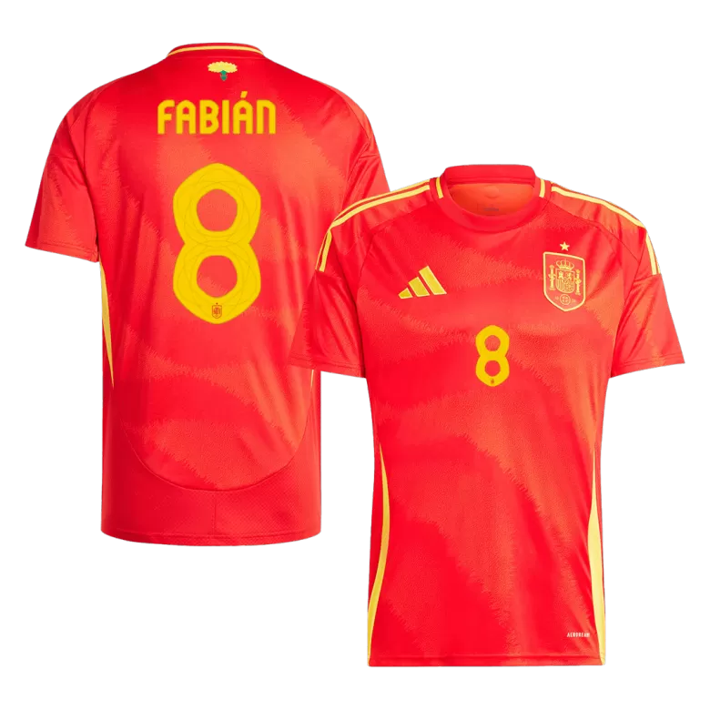 Spain FABIÁN #8 Home Jersey EURO 2024 - gojersey