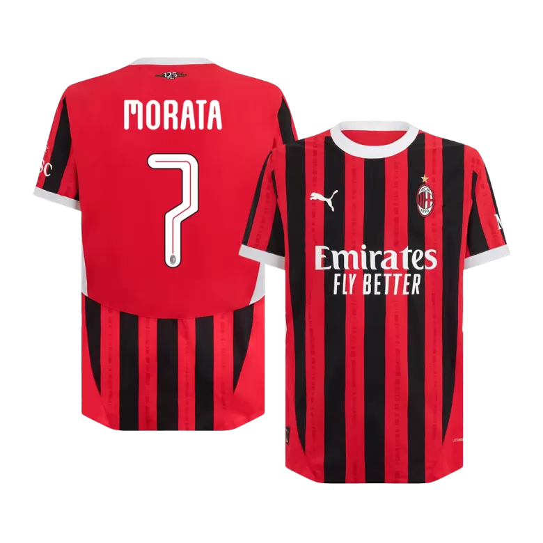 AC Milan MORATA #7 Home Jersey Authentic 2024/25 - UCL Edition - gojersey