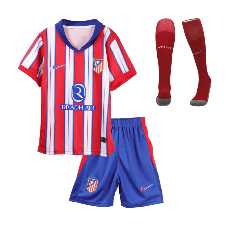 Atletico Madrid Home Soccer Jersey Kit 2024/25 Kids(Jersey+Shorts+Socks) - gojersey