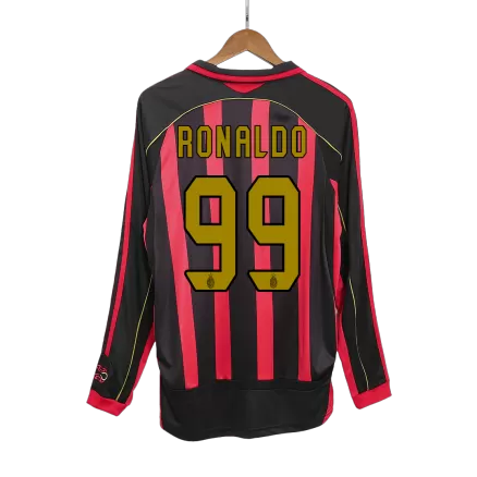 AC Milan RONALDO #99 Long Sleeve Home Soccer Jersey Retro 2006/07 - gojersey