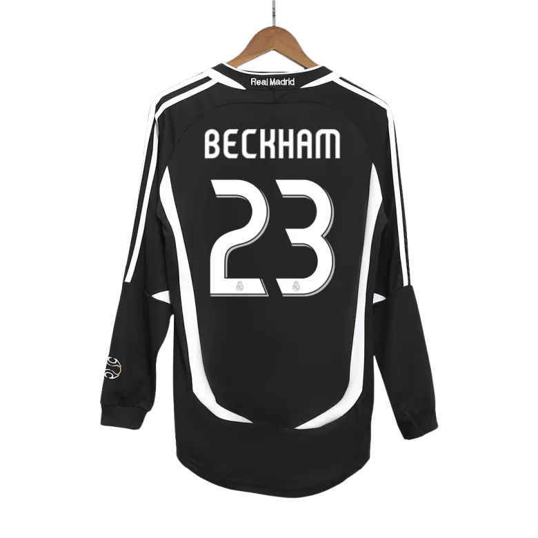 Real Madrid BECKHAM #23 Long Sleeve Away Soccer Jersey Retro 2006/07 - gojersey