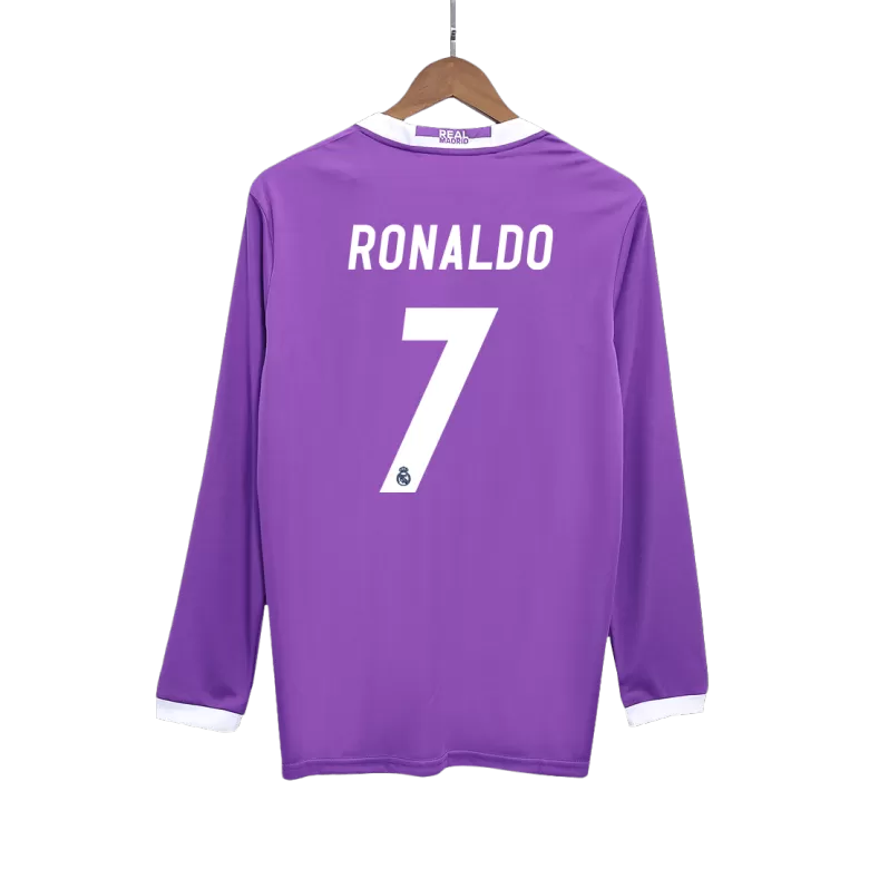 Real Madrid RONALDO #7 Away Soccer Jersey Retro 2016/17 - Long Sleeve - gojersey