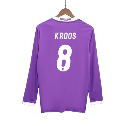 Real Madrid KROOS #8 Away Soccer Jersey Retro 2016/17 - Long Sleeve - gojersey