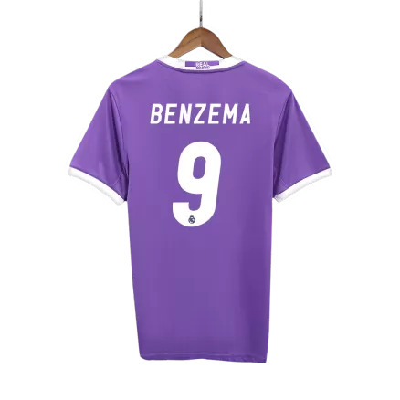 Real Madrid BENZEMA #9 Away Soccer Jersey Retro 2016/17 - gojersey