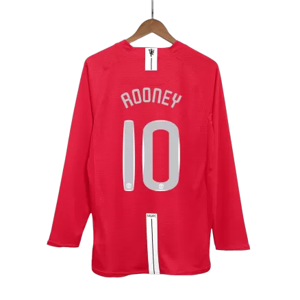 Manchester United ROONEY #10 Home Soccer Jersey Retro 2007/08 - Long Sleeve (UCL Final) - gojersey